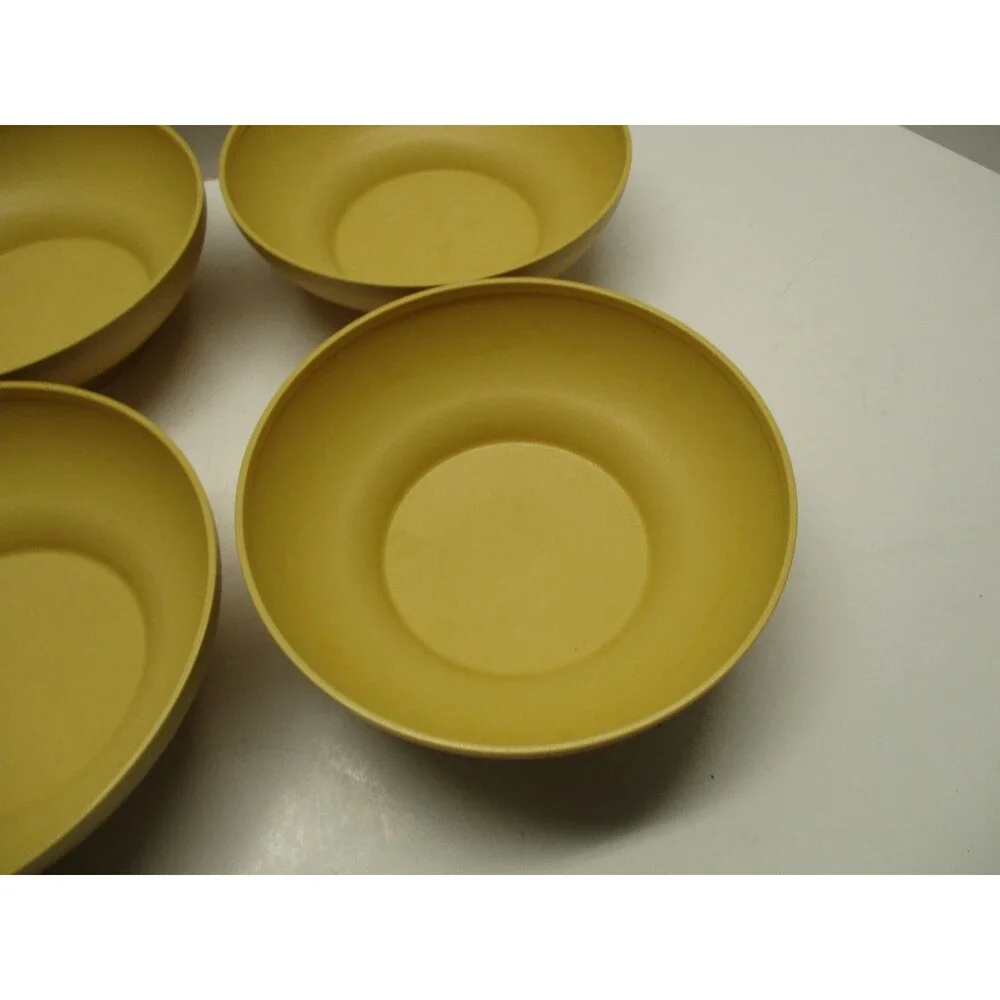 Vintage Tupperware Salad/Cereal Bowls 890 Harvest Gold Yellow Set of 4 VERY NICE